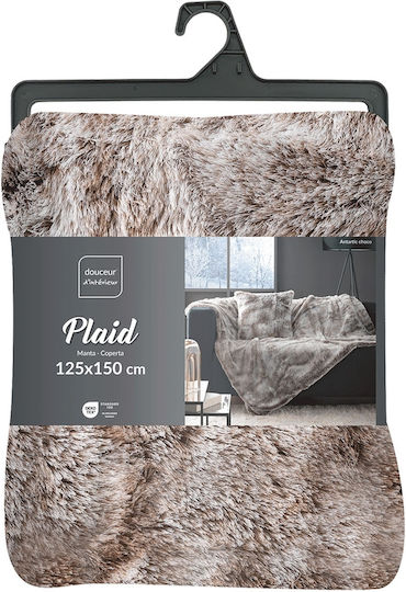 Douceur d'Intérieur Pelzige Decke Couch 125x150cm Beigefarbe