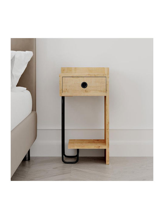 Sirius Bedside Table Wooden Natural Beech 32x30x61cm