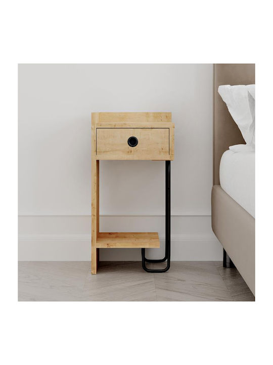 Bedside Table Sirius Wooden Natural Beech 32x30x61cm GP037-0164 1