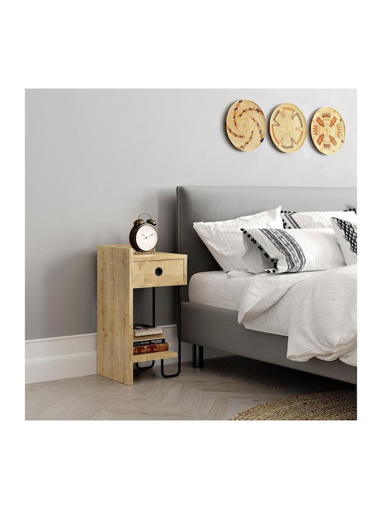 Bedside Table Sirius Wooden Natural Beech 32x30x61cm GP037-0164 1