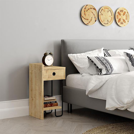 Bedside Table Sirius Wooden Natural Beech 32x30x61cm GP037-0164 1