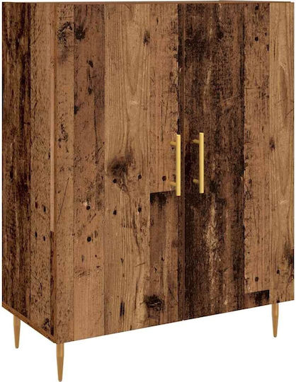 Vitrină Suspendată pentru Sufragerie din Placă Aglomerată, Culoare Lemn Vechi, 69,5x34x180 cm