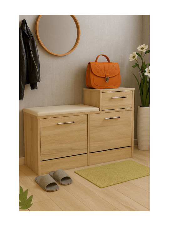 Wooden Shoe Organizer Beige 94.5x31x56.5cm
