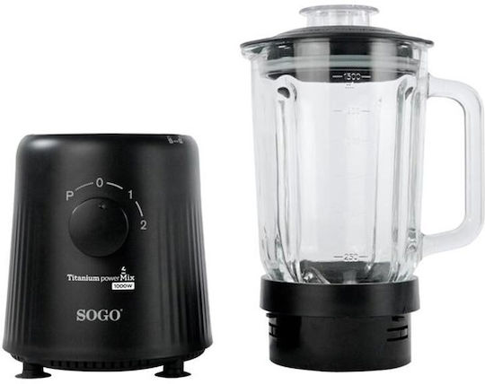 Sogo Μπλέντερ με Πλαστική Κανάτα 1.5 lt 1000W Μαύρο BAT-SS-5570