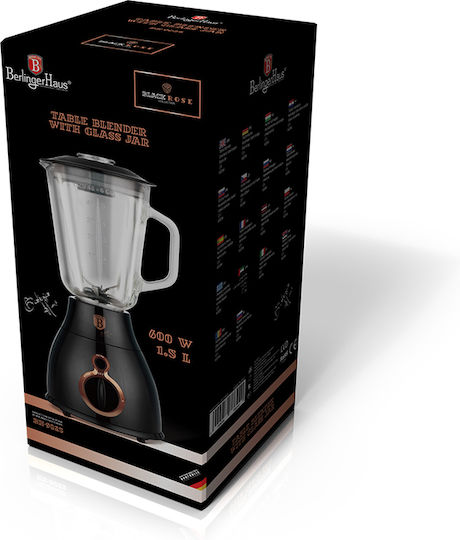 Berlinger Haus Collection Μπλέντερ με Γυάλινη Κανάτα 1.5 lt 600W Μαύρο