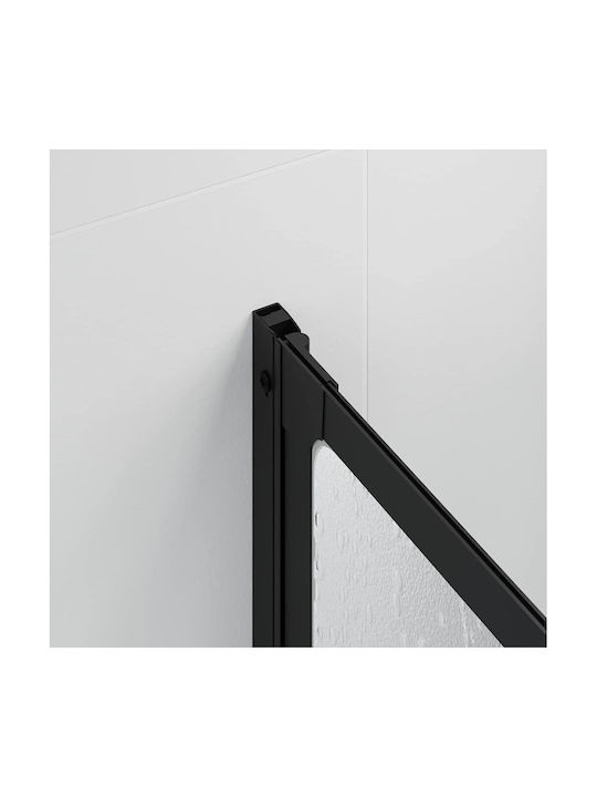 vidaXL Divider de verandă Duș cu Pliabil Ușă 140x168cm Mat Negru