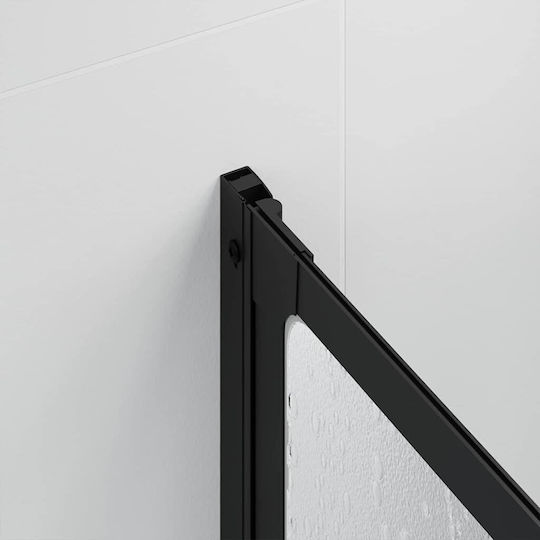 vidaXL Shower Screen for Shower with Foldable Door 140x168cm Mat Black