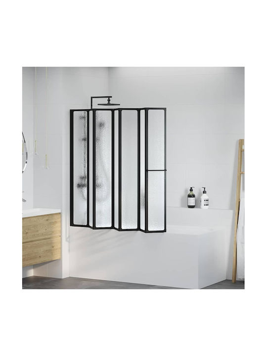 vidaXL Divider de verandă Duș cu Pliabil Ușă 140x168cm Mat Negru