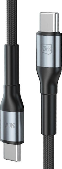 3MK USB 2.0 Cable USB-C male - USB-C 240W PD Μαύρο 2m