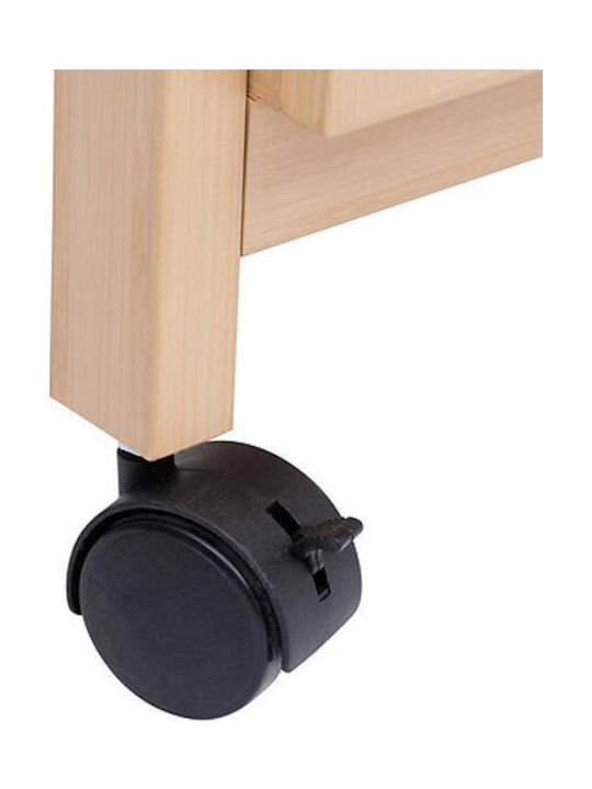 Floor Bathroom Shelf Wooden with 3 Shelves 39.6x30x85.5cm Beige