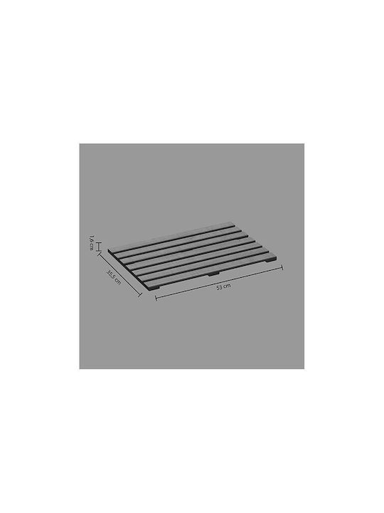 Atmosphera Bath Mat Wooden 155989A Black 53x36cm