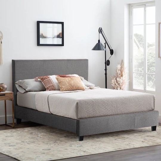 Becca Κρεβάτι Διπλό για Στρώμα 150x200cm Γκρι Becca Κρεβάτι Διπλό για Στρώμα 150x200cm Γκρι