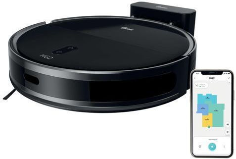 Hoover HG2 Turbo Slim Σκούπα Ρομπότ με Χαρτογράφηση Laser & Απορρόφηση 5000Pa Μαύρη