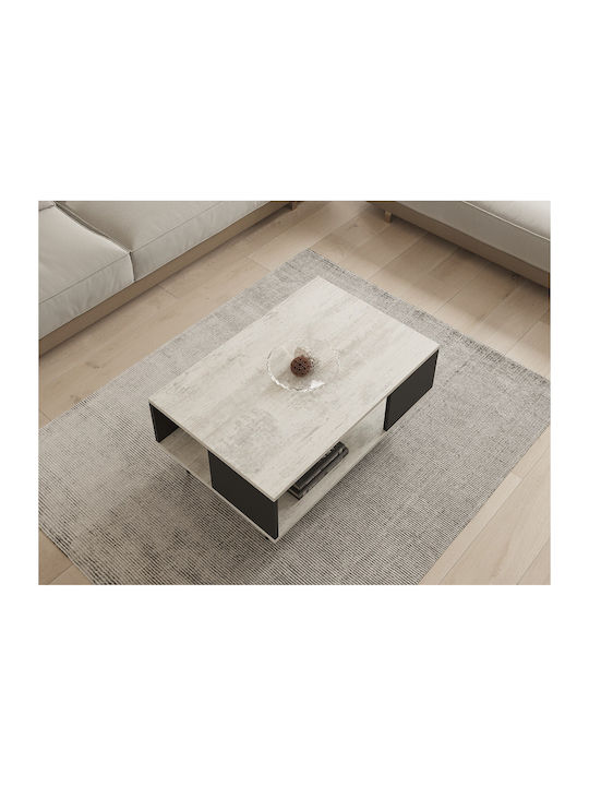 Rechteckiges Zentral Kaffeetisch Holz Weiß M90xL39.5xH60cm