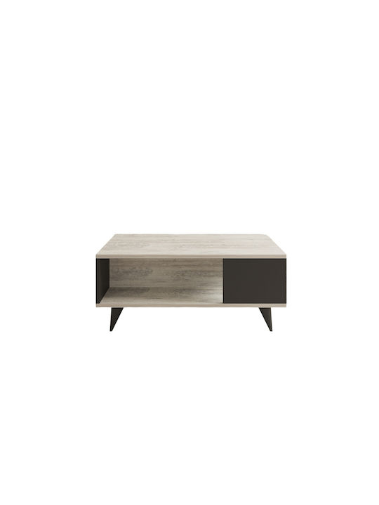 Rechteckiges Zentral Kaffeetisch Holz Weiß M90xL39.5xH60cm