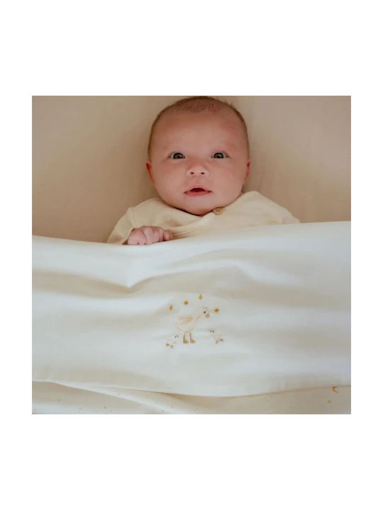 Little Dutch Little Goose Baby Sheet Crib Cotton White 110x140cm