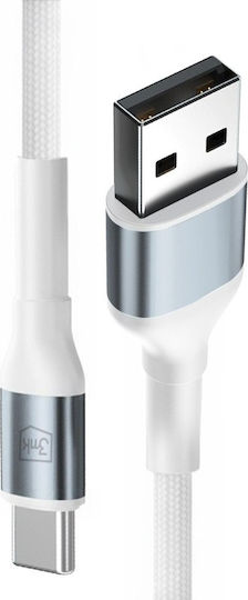 3MK USB 2.0 Cable USB-C male - USB-A 18W Λευκό 1m