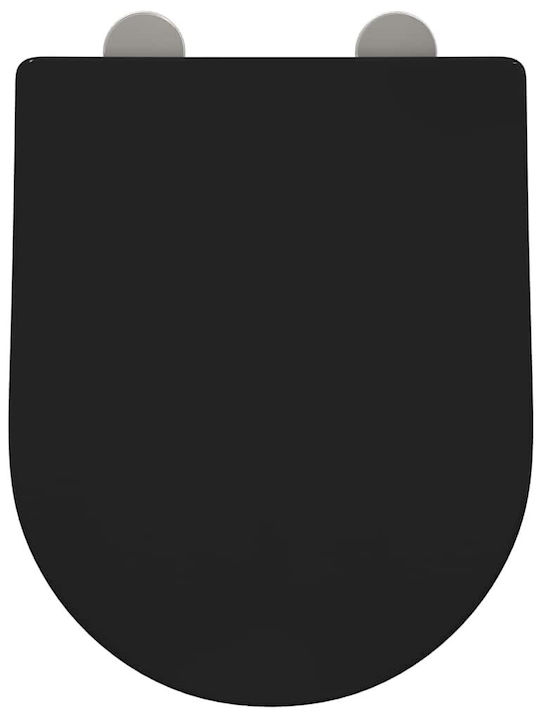 vidaXL Capac WC Plastic Negru