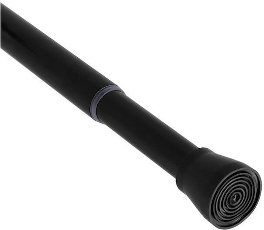 Duschvorhangstange Gerade Saugnapf aus Edelstahl Schwarz Ø33mm 105εκ.