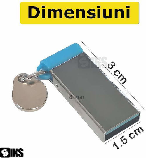 Siks Memory Stick 4 Gb Usb 3.0 Metallic Gray Blue