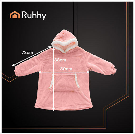 Ruhhy Velvet Blanket with Sleeves 80x80cm Pink