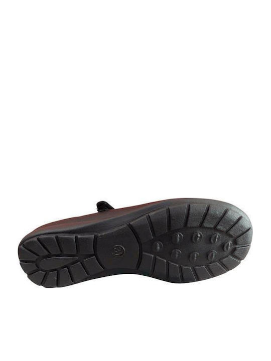Kids Anatomic Leather Ballerinas with Hoop & Loop Closure Black