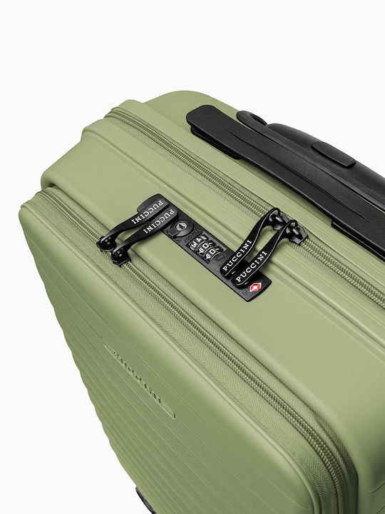 Puccini Seoul Hart Koffer Kabine Grün Mit 4 Räder Höhe 56cm