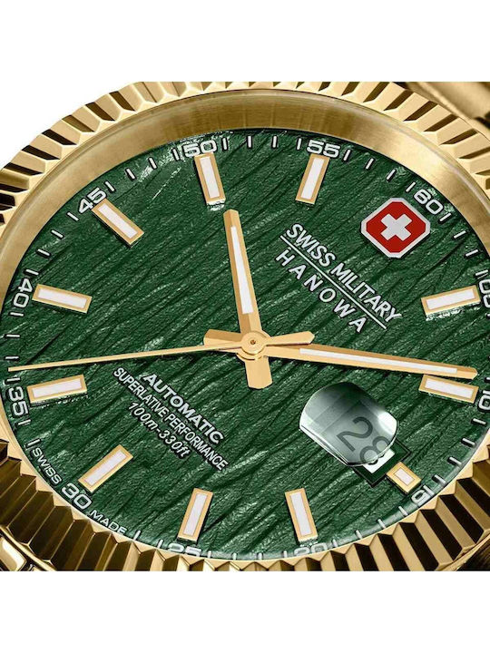 Swiss Military Hanowa Herrenuhr Automatisch mit Gold Rostfreier Stahl Armband