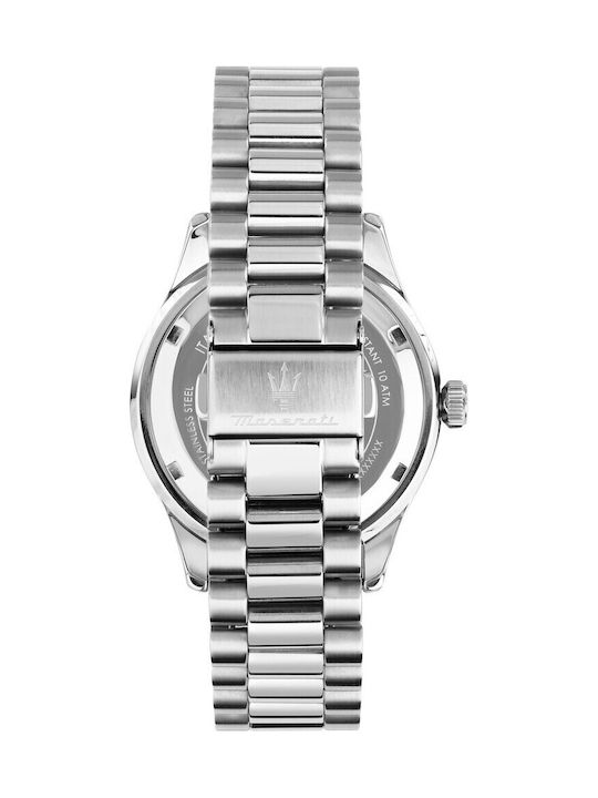 Maserati Ανδρικό Ρολόι 42mm Μπαταρίας με Ασημί Μεταλλικό Μπρασελέ