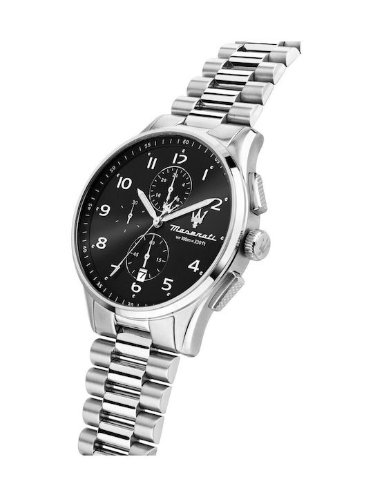 Maserati Men's Watch 42mm Chronograph Battery with Silver Metal Bracelet