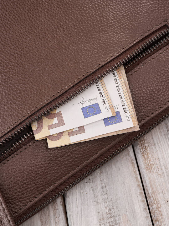 Δερμάτινη Γυναικεία Τσάντα Ώμου Καφέ