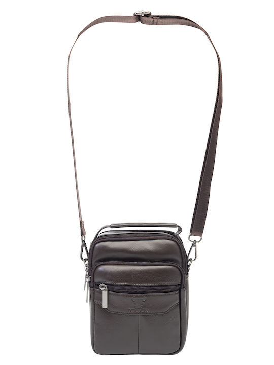 Piele Geantă pentru bărbați De umăr / tip crossbody Maro