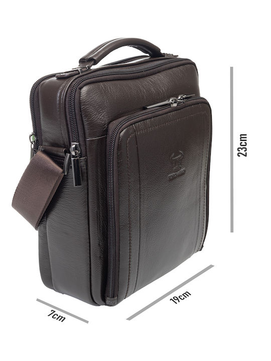 Piele Geantă pentru bărbați De umăr / tip crossbody Maro