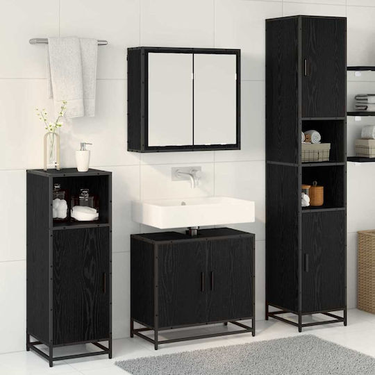 vidaXL Waschtisch Waschtisch ohne Waschbecken, mit Spiegel & Säule L65xB33xH60cm Black Oak vidaXL Waschtisch Waschtisch ohne Waschbecken, mit Spiegel & Säule L65xB33xH60cm Black Oak