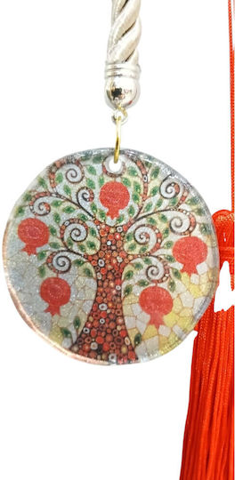 Kalliopi Silver Handmade Hanging Lucky Charm Little Tree Brown made of Glass 2026 6x6cm 1pcs