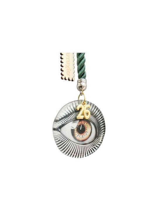 Kalliopi Silver Handmade Окачен Гоури Горелка Зелен от Стъкло 2026 6x6см 1бр