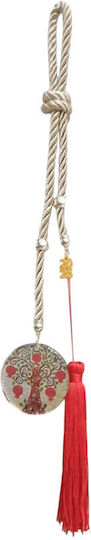 Kalliopi Silver Handmade Hanging Lucky Charm Little Tree Brown made of Glass 2026 6x6cm 1pcs