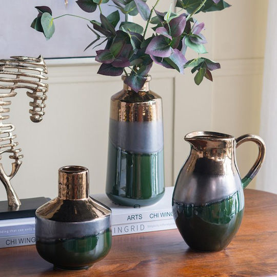 Artekko Decorative Vase Electric Green 20.5x16x25cm