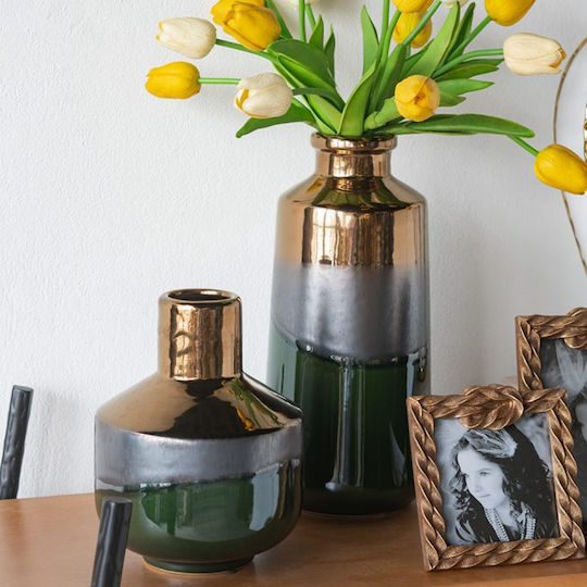 Artekko Decorative Vase Electric Green 20.5x16x25cm