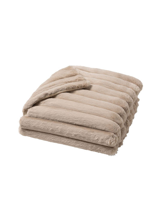 Douceur d'Intérieur Κουβέρτα Fleece Ημίδιπλη 180x220εκ. Sand