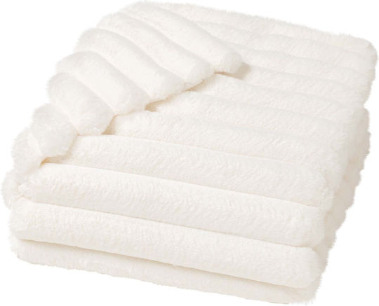 Douceur d'Intérieur Κουβέρτα Fleece Καναπέ 125x150εκ. White