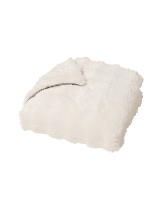 Douceur d'Intérieur Κουβέρτα Fleece Καναπέ 125x150εκ. White