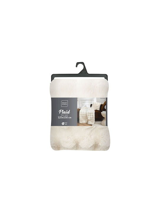 Douceur d'Intérieur Κουβέρτα Fleece Καναπέ 125x150εκ. White