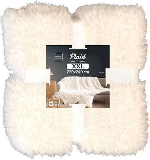 Douceur d'Intérieur Κουβέρτα Fleece Υπέρδιπλη 220x240εκ. White