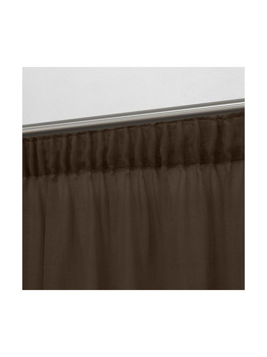 Lino Home Перде с Плик с Писалка Кафяво 150x295см