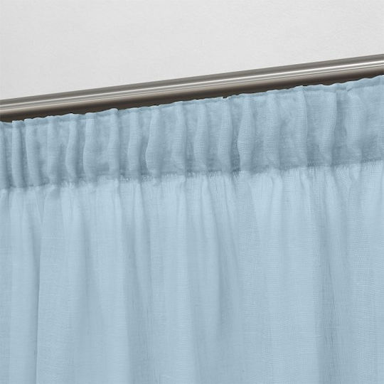 Lino Home Perdea Cu Coafură Albastru Deschis 150x295cm