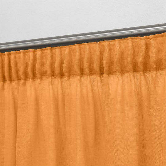Lino Home Κουρτίνα με Τρέσα Πορτοκαλί 150x295εκ.