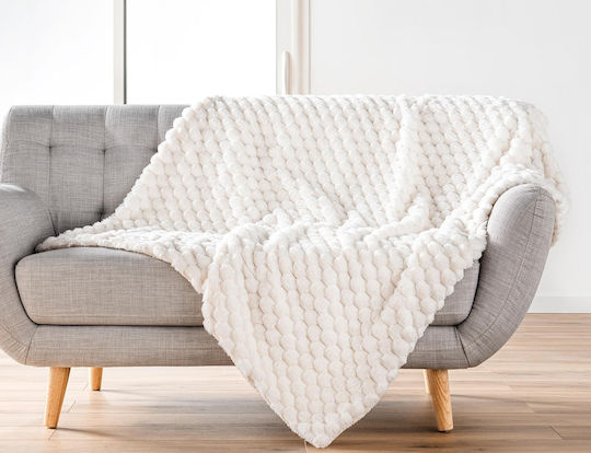 Douceur d'Intérieur Одеяло Sherpa За Канапе 125x150см Бяло