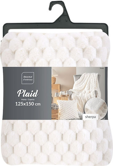 Douceur d'Intérieur Одеяло Sherpa За Канапе 125x150см Бяло