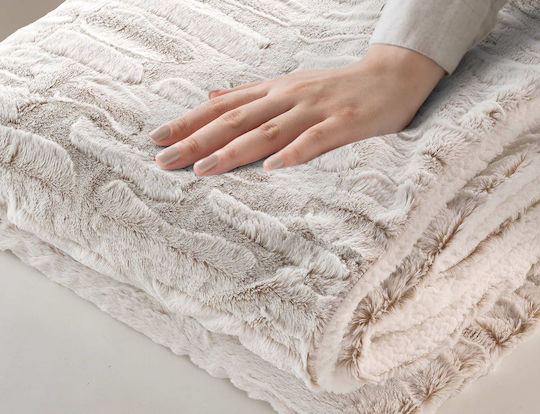 Douceur d'Intérieur Κουβέρτα Sherpa Ημίδιπλη 180x220εκ. White